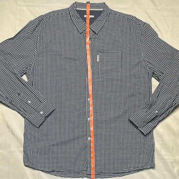Marc Ekco Navy and White Gingham Button Down Shirt - Picture 7 of 11